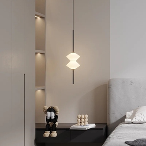 Lampu gantung LED samping tempat tidur, Modern minimalis Nordic desainer restoran bar sederhana kaca kreatif kamar tidur lampu gantung - Product Image 3