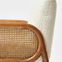 Chaise longue en bois massif de style nordique minimaliste, chaise de loisirs en tissu doux