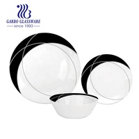Vaisselle de table ensemble de vaisselle en gros 18 pièces ensemble de dîner en opale blanche plat de service usage domestique assiette à dîner ensemble de bols pour le brésil
