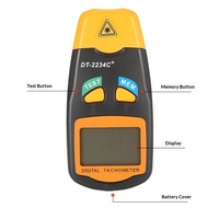 Ruixiangtong DT-2234C+ Tachometer Laser Digital LCD Pengukur RPM Speedometer Motor Tanpa Kontak Plastik ABS Garansi 1 Tahun -20C