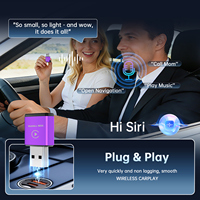 Adaptador Inalámbrico CarPlay 2 en 1 Inteligente Super MINI OEM de Fuallwin con Control por Voz Siri Compatible con Todas las Aplicaciones Populares y Google Maps