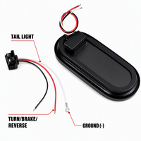Kit de feux arrière LED ovales rouges de 6 pouces avec œillet pour camions semi-remorques Freightliner Kenworth Peterbilt Volvo 12V 24V