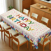 Nappe rectangulaire blanche en polyester, imprimée 4 couleurs, durable, lavable, 55x95 pouces, pour fête, pique-nique, décoration