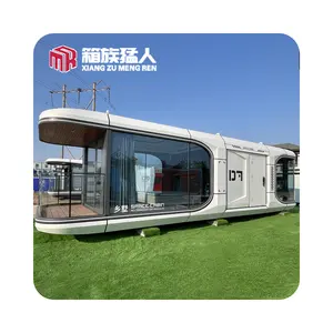 Modern outdoor ECO vessel mini aluminum space capsule hotel prefab tiny house with furniture b&b mobile home