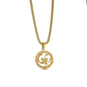 Magnifique collier ras du cou plaqué or 18 carats, bijoux personnalisés, signes du zodiaque, horoscope - Product Image 1