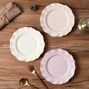 Assiette en céramique <span class=keywords><strong>de</strong></span> style <span class=keywords><strong>cour</strong></span> européenne à texture créative assiettes en céramique bols pour plats et assiettes - Product Image 4