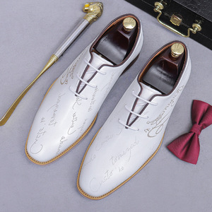Luxury-Style Genuine Leather Oxford Men's Lace-Up Business Formal Shoes Men's Shoes of Cowhide English Color-Washed Simple Men's - Product Image 2