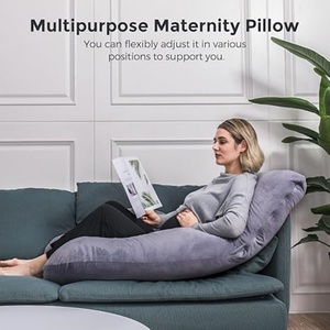 Almohada de <span class=keywords><strong>Embarazo</strong></span> en Forma de J para Dormir de Lado con Funda Extraíble y Lavable, Soporte para Vientre, Cadera y Piernas - Product Image 5