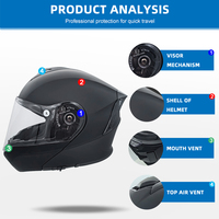 Casque de course personnalisé Protection ABS Moto Vélo Casque modulaire cool pour moto Casque rabattable Tout-terrain Casques de moto