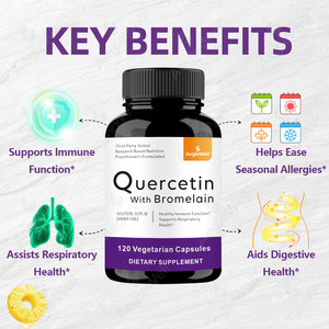 AegleWell Quercetina Estandarizada al 95% con Bromelina, Alta Biodisponibilidad, Apoyo Inmunológico y Respiratorio, 120 Cápsulas Vegetarianas - Product Image 3