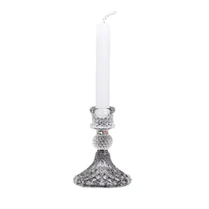 Vela de vidro decorativa estilo nórdico, castiçal de mesa de casamento, suporte de velas