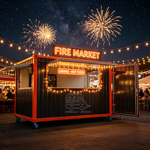 Modern Pizza Shop <b>Container</b> With Commercial Kitchen Setup Outdoor Food Business Mobile Restaurant - Product Image 2