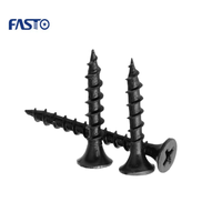 Jeu de 4 vis pour cloison sèche noires #6 (1 ",1-1/4",1-5/8 ",2") 166PCS Vis à bois autotaraudeuses Phillips à filetage grossier