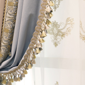 Nouveaux rideaux occultants en velours rose princesse brodés de dentelle, style américain moderne nordique, luxe léger, vente en gros - Product Image 3