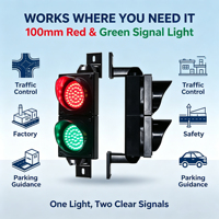 Feu de signalisation solaire à boule complète 4 pouces 45 LED rouge-vert 2 aspects / Signalisation industrielle rouge-vert 12 VDC