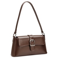 Sac à bandoulière de luxe en cuir véritable pour femme, style urbain et épuré, avec fermoir, poignée supérieure unique et bandoulière amovible