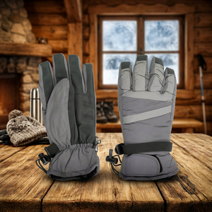 Gants de ski imperméables et isolés thermiquement, à doigts entiers, en polyester, avec fermeture à cordon, unisexes, pour les sports d'hiver en plein air, snowboard - Product Image 2