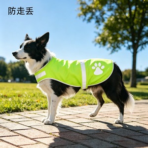 Gilet réfléchissant pour chien, vert et orange, en polyester, vêtements pour animaux de compagnie quatre saisons, pour petits et grands chiens, design anti-perte - Product Image 1