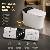 Toilette intelligente avec radar micro-ondes double, ouverture automatique du couvercle, protection en mousse intégrée, siège de bidet chauffant à 4 niveaux, commode