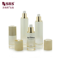 Emballage cosmétique de luxe couleur or, flacons pompe en verre pour lotion 30ml 50ml 100ml 120ml