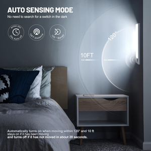 Lumière LED à détecteur de mouvement pour armoire de cuisine, ultra-mince, éclairage intérieur, 3 couleurs, intensité réglable, rechargeable par USB, commande manuelle à distance - Product Image 4
