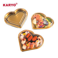 KARYO 2116 Boîte à sushi personnalisée pour restaurant Boîte d'emballage alimentaire en plastique jetable à emporter avec couvercle transparent