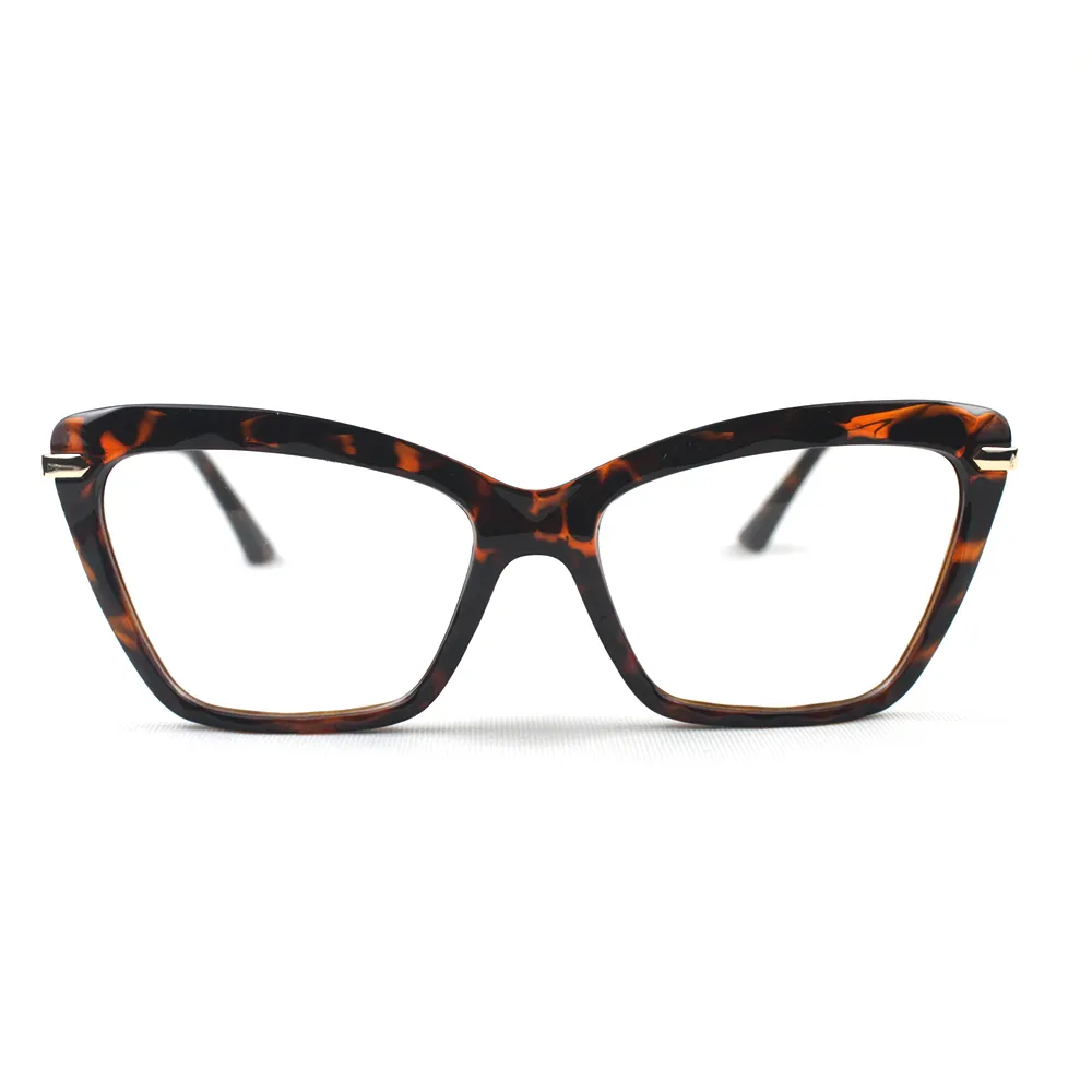新しいファッションホット販売プラスチック光学フレーム女性用卸売キャットアイTR90眼鏡