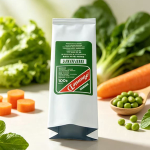 Sachet à soufflet latéral personnalisé de qualité alimentaire avec logo, scellé au dos, en feuille d'aluminium pour poudre, épices et poudre de légumes - Product Image 2
