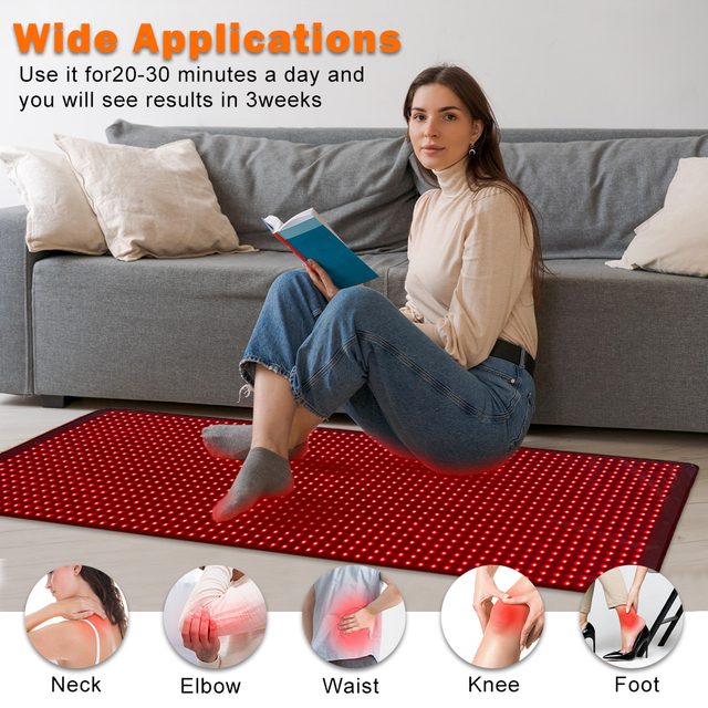 180x60cm Body Red Light Therapy Blanket 660nm 850nm Infrared LED Mat for Muscle Recovery Pain Relief Relaxation Home Wellness