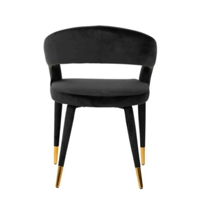 Chaise de salle à manger directement en usine Chaise d'appoint moderne en velours rembourrée à dossier arrondi Support de chaise en gros et conception personnalisée - Product Image 4