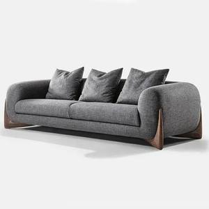 Ensemble de canapés modernes scandinaves nordiques en tissu bouclé sherpa blanc, meubles de salon - Product Image 5