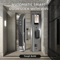 Serrure de porte intelligente entièrement automatique pour porte en acier avec clé, caméra WiFi en alliage d'aluminium, reconnaissance faciale 3D, écran LCD 3,5 pouces