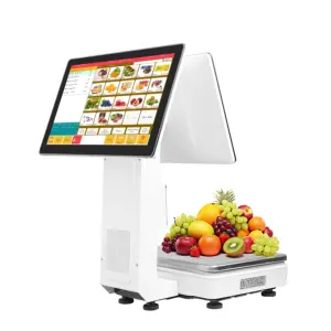 Nouveau 15kg Restaurant Pos System Balances électroniques numériques Imprimante Fruit Store Retail Pos System 15.6 Inch
