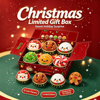 Coffret de jouets squishy de Noël 6 pièces en TPR anti-stress à presser, boîte cadeau pour fêtes de fin d'année et vente au détail