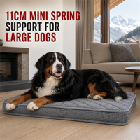 Matelas orthopédique pour chien 11 cm avec mini ressorts ensachés, grand lit pour animaux de compagnie avec dessus matelassé