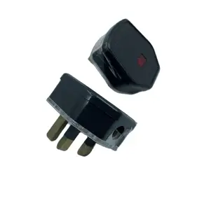 High Quality pure copper pin PC shell South Africa rewierable plug 3 pin power plug 5A 250V for Europe