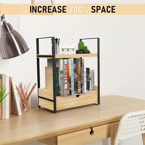 Hai tầng Sách nhà bếp cà phê đứng rắn gỗ lưu trữ Kệ - Product Image 2