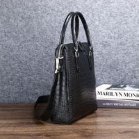 Tas Kerja Pria Motif Kulit Buaya dari Bahan Nilon dengan Lapisan Katun - Tas Selempang Perjalanan
