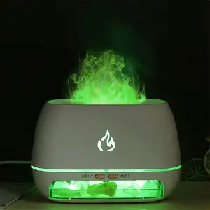 Salt stone flame atomizing humidifier Small portable wood grain simulation essential oil humidifier aromatreatment machine