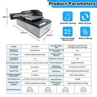 Impresora UV rotativa versátil 6090, impresora UV híbrida de vidrio acrílico de plástico, impresora UV plana de gran formato para vidrio