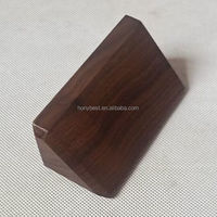 Support de présentation en noyer, porte-panneau debout, plaques vierges en bois, formes pour bloc de bureau à 2 niveaux, coin de bureau, porte-plaque de nom
