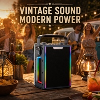 Enceinte portable étanche 180W avec basses profondes, LED RGB, microphone sans fil, ports USB et Aux - Boombox de fête extérieure