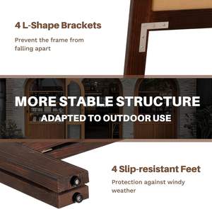 <span class=keywords><strong>Pizarra</strong></span> Magnética Plegable de Doble Cara Vintage de 40 x 20 Pulgadas, <span class=keywords><strong>Pizarra</strong></span> Magnética con Marco en A, <span class=keywords><strong>Pizarra</strong></span> Magnética Doble con 8 Marcadores de Tiza - Product Image 6