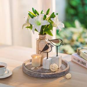 Bandeja decorativa <span class=keywords><strong>de</strong></span> <span class=keywords><strong>madera</strong></span>, portavelas, bandeja redonda <span class=keywords><strong>de</strong></span> <span class=keywords><strong>madera</strong></span>, pieza central <span class=keywords><strong>de</strong></span> mesa, decoración del hogar, bandeja pequeña, decoración <span class=keywords><strong>de</strong></span> mesa <span class=keywords><strong>de</strong></span> centro - Product Image 2