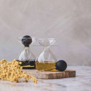 Set <span class=keywords><strong>huile</strong></span> et vinaigre en verre avec pipette Set de pipettes en verre carafes en verre faites à la main avec pipettes - Product Image 2