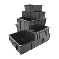 Caisse antistatique UGET ESD en plastique PP noir, boîte de transport antistatique pour le stockage d'accessoires électroniques, marque Baiying