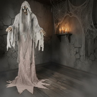 CZTSY Grand fantôme animé oscillant pour Halloween, avec capteur de mouvement, matériaux variés, pour maison hantée intérieure