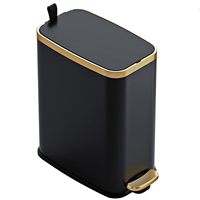 Poubelle à pédale BX en acier inoxydable 18/8 de 6 L/1,6 gal avec couvercle, poubelle à pédale fine avec fermeture douce pour salle de bain, bureau