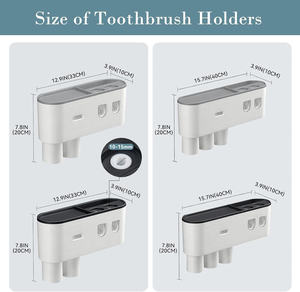 Organizadores de Baño para el Hogar, Soporte de Pared Multifuncional Automático para Cepillos de Dientes de Plástico con Dispensador, Juego de 2 Vasos - Product Image 2