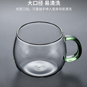 Taza de vidrio transparente con asa de color, taza individual gruesa para té, café, agua, uso doméstico - Product Image 5